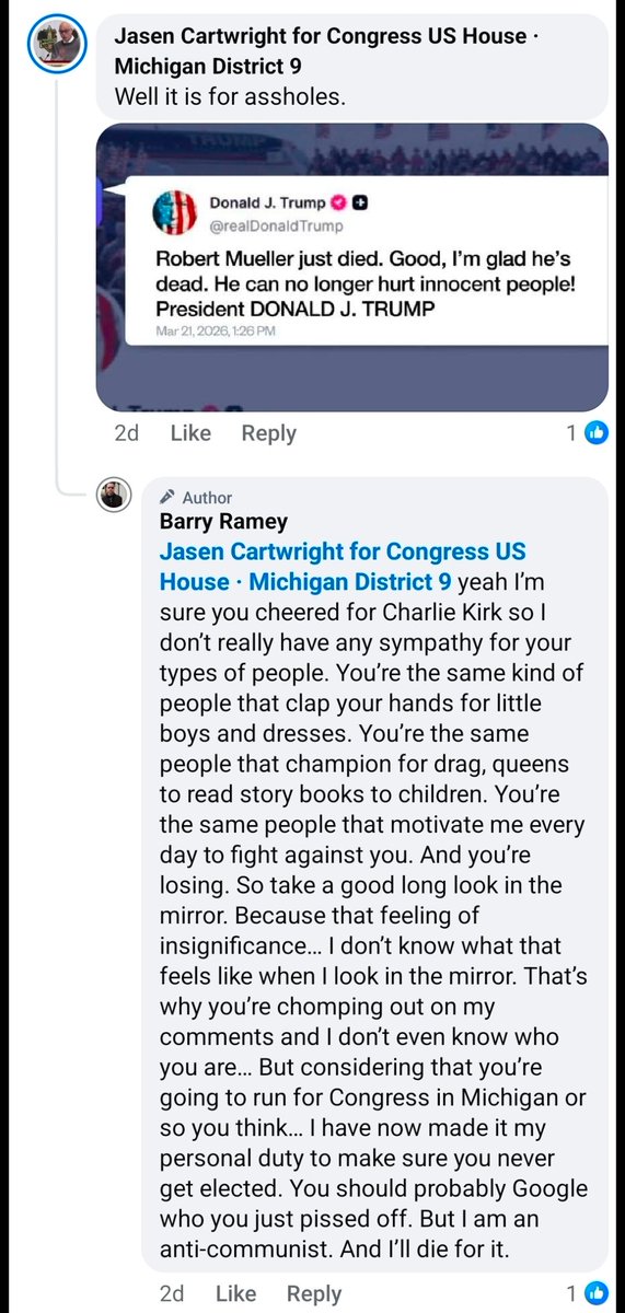 Jasen Cartwright Independent for Congress MI-09 tweet media