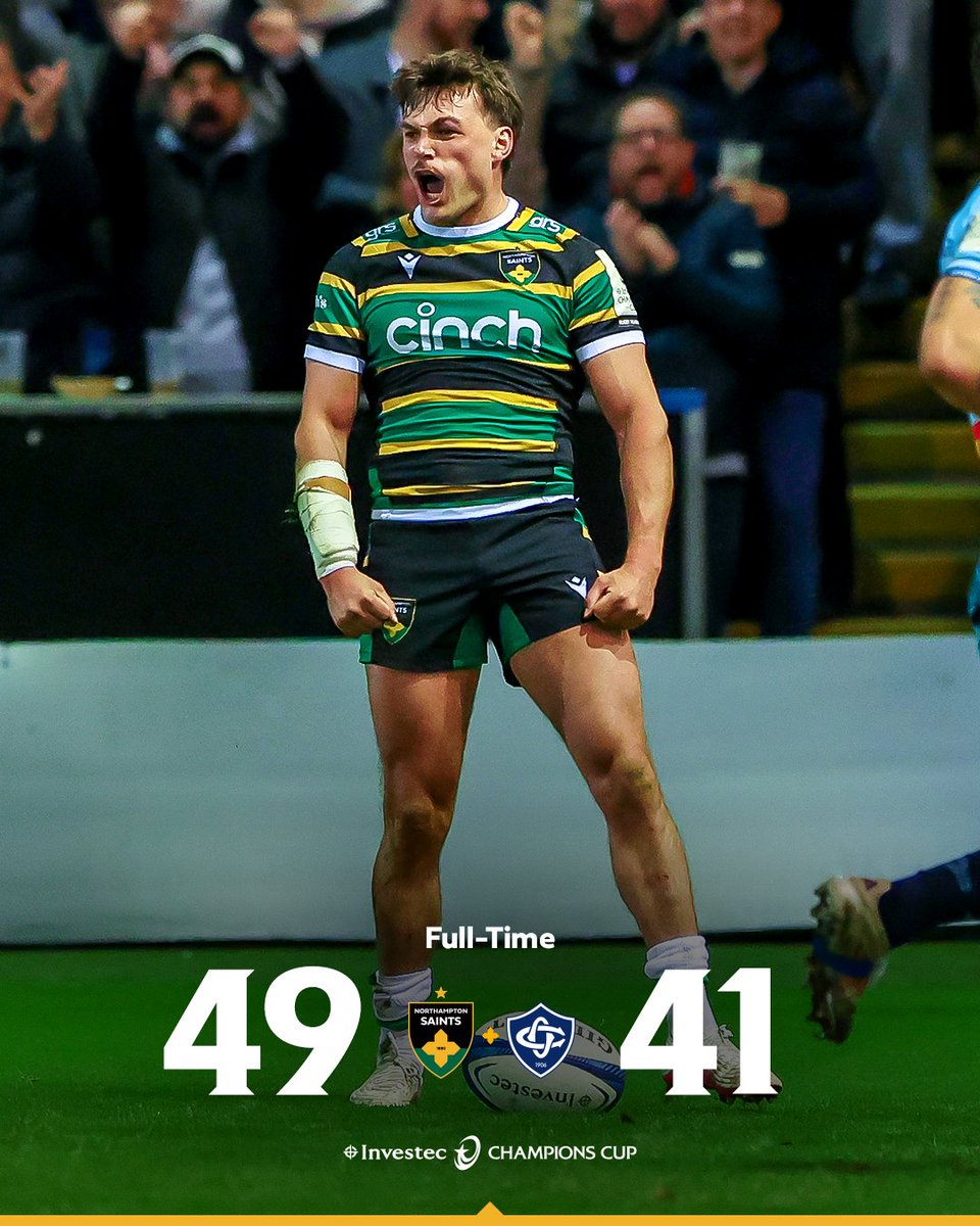 SaintsRugby's tweet photo. Roaring into the quarter-finals.

😇 49-41 🔵 https://t.co/kvmVdvbO4k