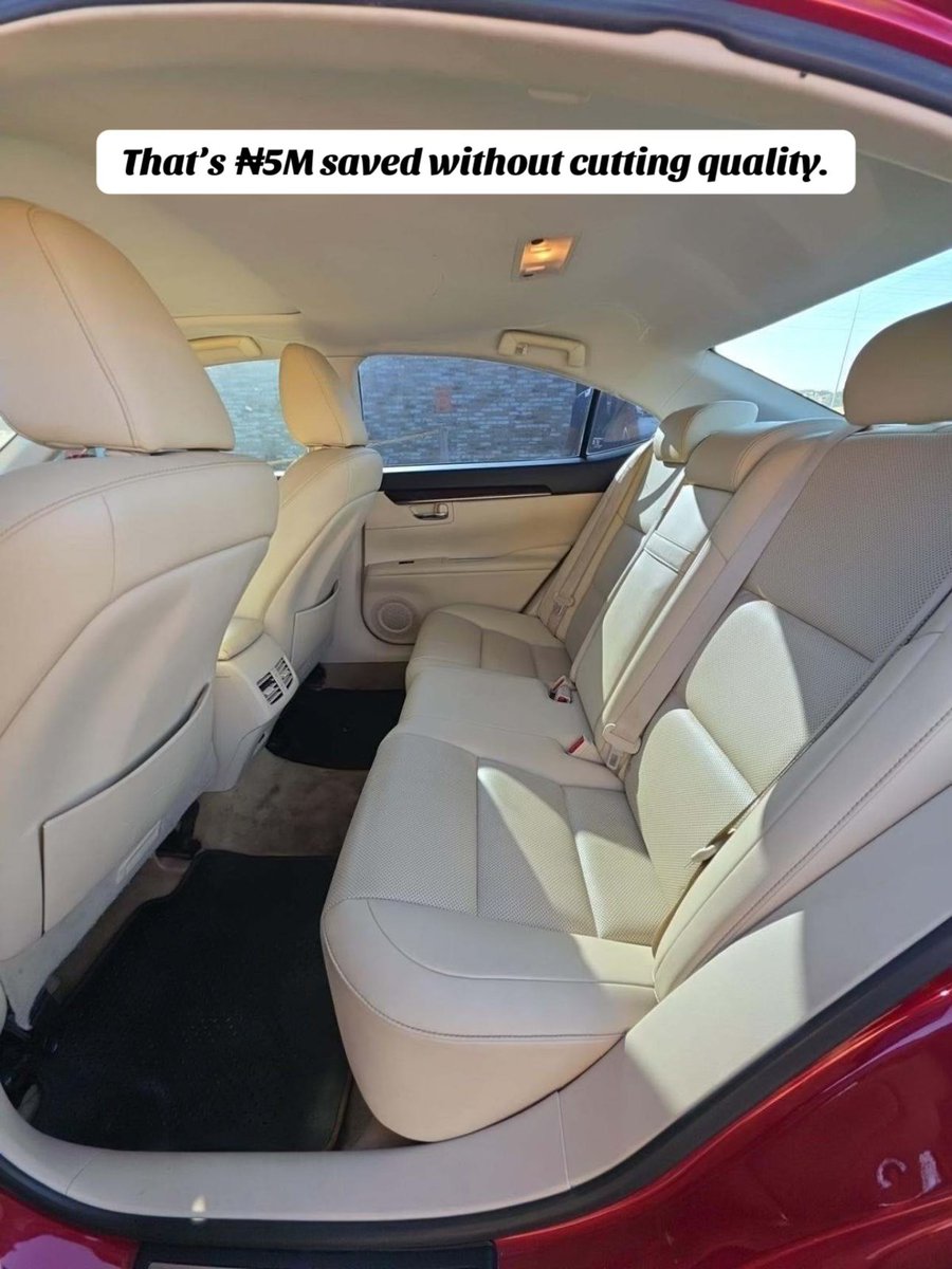 FastWheelsAutos's tweet photo. If you know value, this one is clear.  
2015 Lexus ES350 available on pre-order.  
Market price for this grade is around ₦25M. Get yours for just ₦20.5m  
That’s almost ₦5M saved without cutting quality.  
ETA: 6–8 weeks  
Secure yours now🚀  
#Lexus #FastWheelsAutos #Trending https://t.co/WvC0cLIQRD