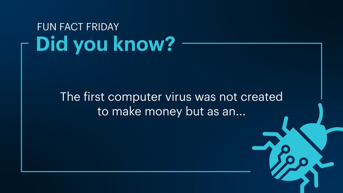 #FunFactFriday: The first computer virus was created as an experiment, not a crime. 

A lot has changed since then. 

Today, cyber threats can disrupt operations, steal data, and cost businesses real money. 

Cybersecurity is a business issue now. 

#OneStepSecureIT