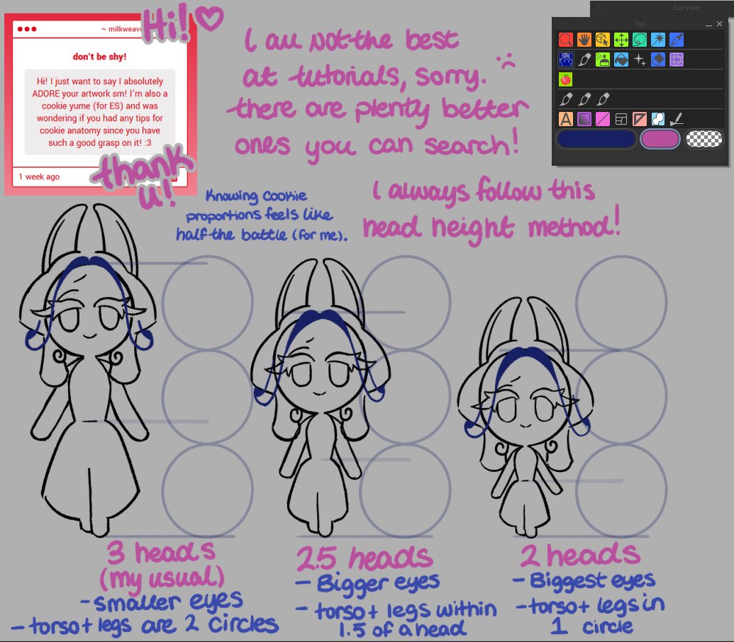 MilkWeave's tweet photo. Most of my knowledge is muscle memory and very hard to explain. But knowing the portions of the cookies was my biggest curve.

I also used to study cookies of the 'Guest' rarity a lot! Studying how they chose to simplify their designs kind of helped me form rules in my mind. https://t.co/aWqtLawW2m