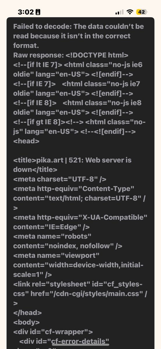 compusam's tweet photo. @pika_labs I downloaded the app for iPhone and when I put my name I got this error https://t.co/jtp5KpADDI