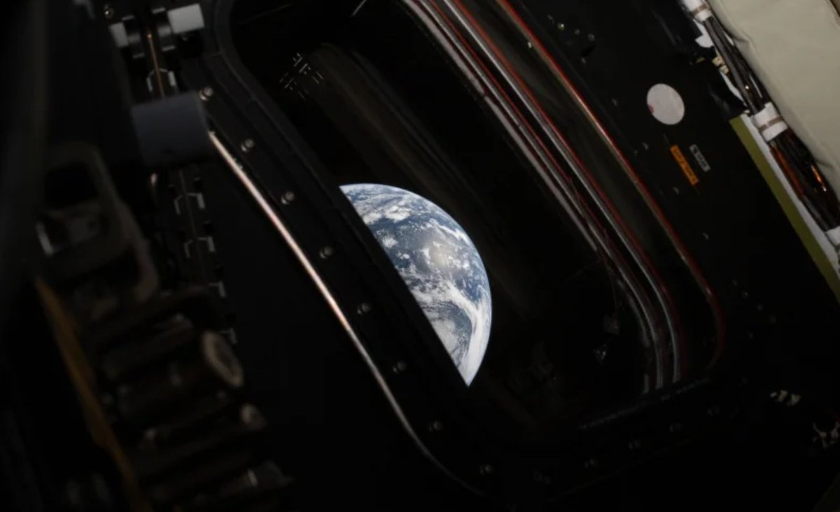 Artemis II astronauts took this photo of Earth today.