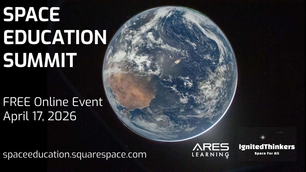 areslearning's tweet image. Excited about the Artemis II moonshot happening right now? Join us April 17 for the FREE online Space Education Summit featuring Apollo astronaut Fred Haise!  

spaceeducation.squarespace.com/schedule/ 

#spaceeducation #spaceexploration #spacescience #spacephilosophy