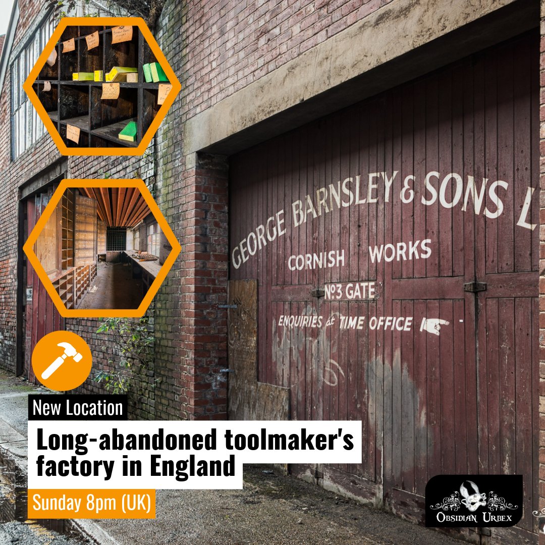 ObsidianUrbex's tweet image. ⚒️ 🇬🇧 A decaying Victorian red brick factory, windows thick with grime. Once the world’s leading producer of specialist tools for skilled craftsmen.

Full feature live Sunday at 8 pm (UK)

#Abandoned #Industrial #History