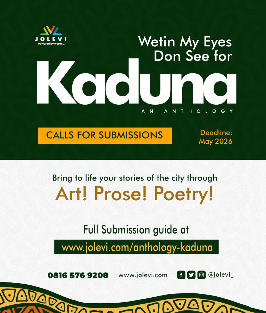 Kristofaokuns's tweet photo. Jolevi presents the second edition of the Wetin-My-Eyes-Don-See-For-Naija Anthology Series
Wetin My Eyes Don See For Kaduna!!!
https://t.co/B5PmphSEIf… https://t.co/A7EjNxMxBf
