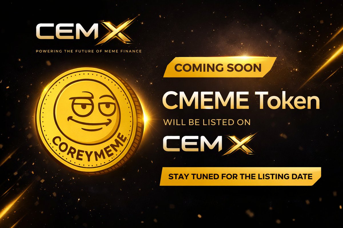 CemxExchange's tweet photo. New listing alert 🚨

$CMEME is coming to CemX Exchange.

Get ready for the next wave — trading goes live soon. Don’t miss it. 👀🔥

#CemX #CMEME #Crypto #Web3 https://t.co/jXFdMgqKYb