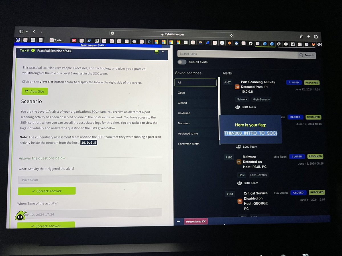 peachnez28's tweet image. Day 93: Road to being a Cybersecurity Analyst🛡️ 
I completed both the Shells overview and SOC fundamentals room on THM.
Cc: @segoslavia #CyberSec