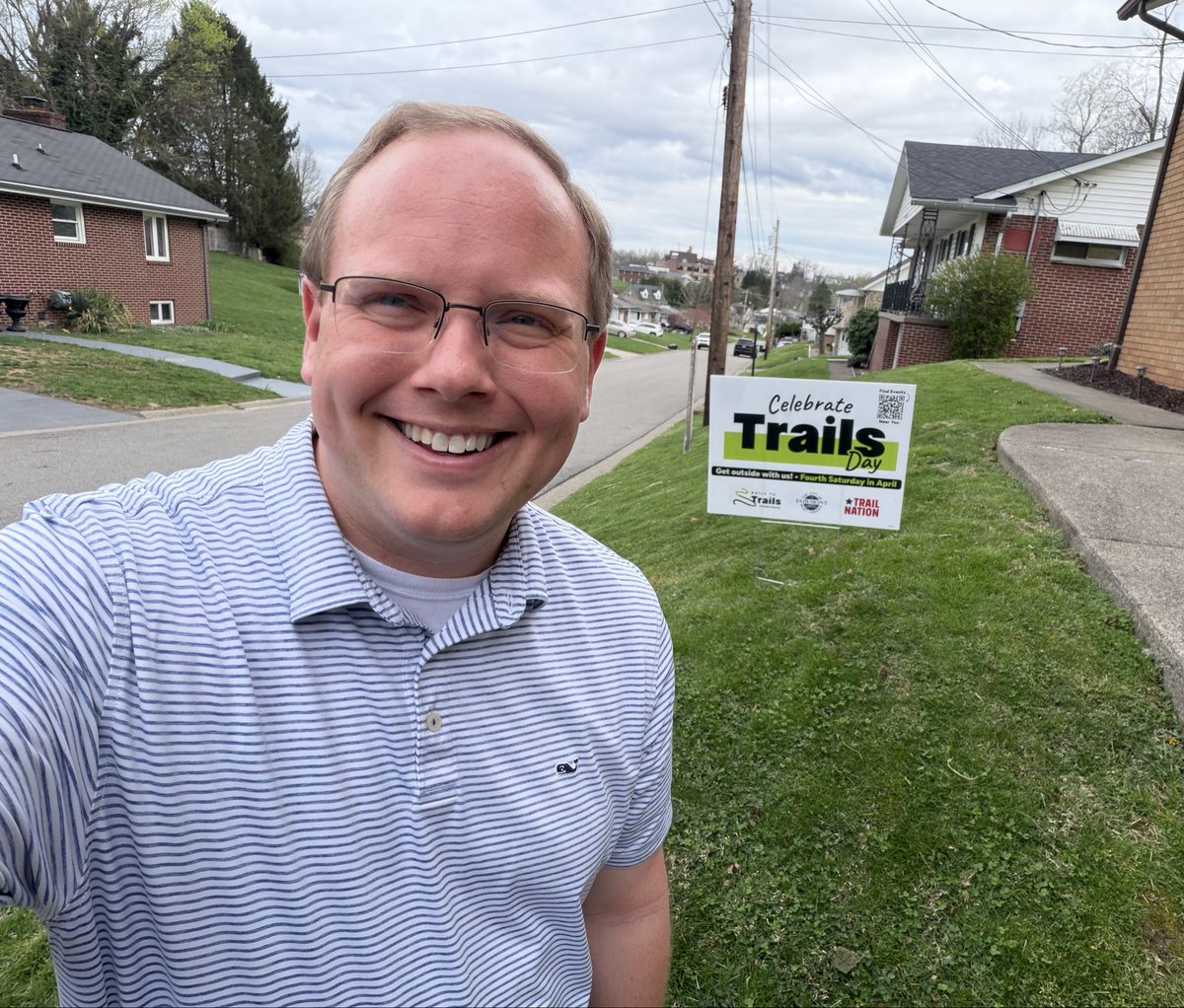TravisBlosser's tweet photo. What a beautiful Good Friday!!! Put the sign out to encourage everyone to come out to the City of Fairmont Celebrate Trails Day on April 25, 2026 at 10:00 a.m. https://t.co/vZ58xhTF8U