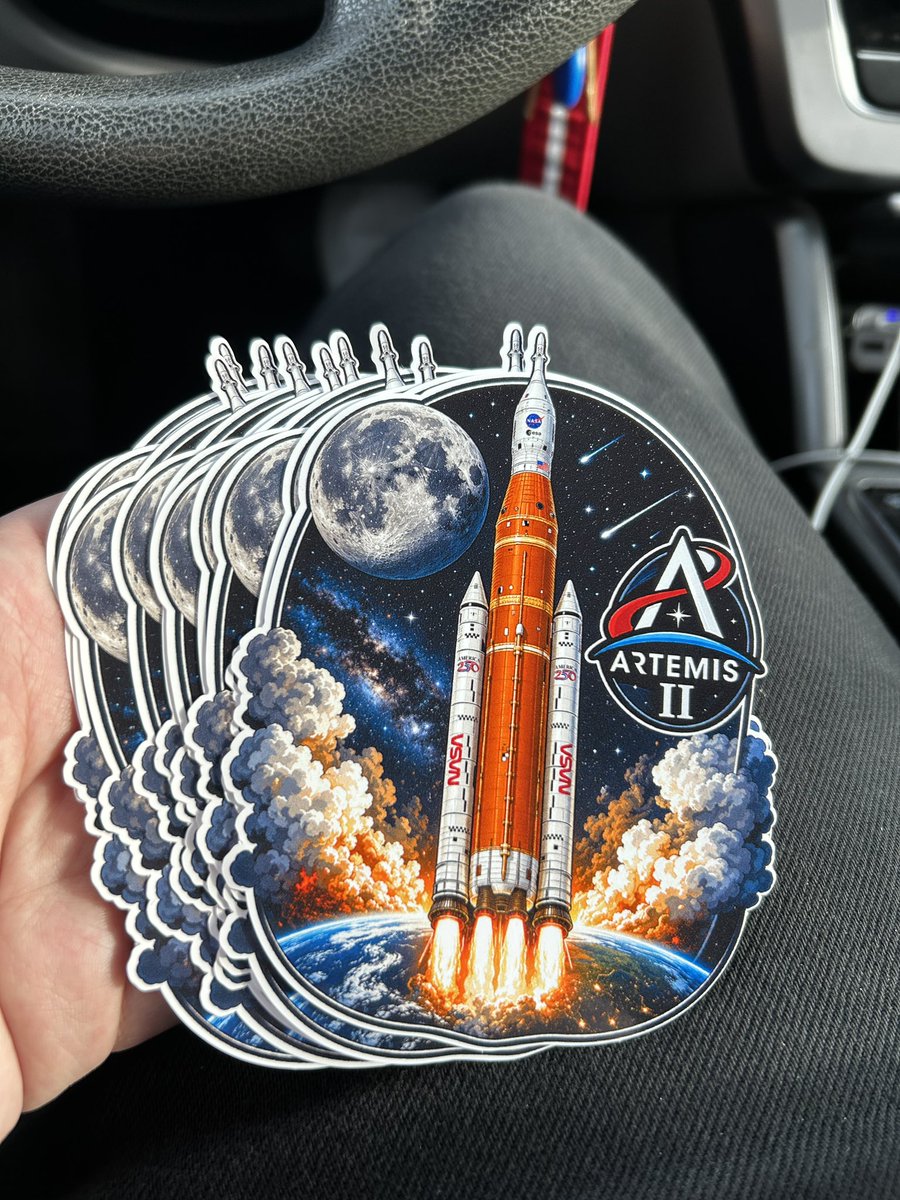 Made some small batch custom Artemis 2 stickers for friends and family