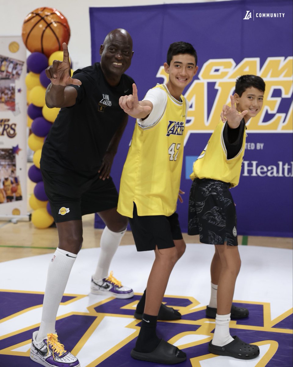 LakersCommunity's tweet photo. Who’s ready to hoop all summer? 💜💛 Don’t miss your chance to be part of the action 🏀
 
Camp Lakers is committed to providing young players with the Lakers experience. Campers will learn to play the Lakers way, emphasizing the importance of staying active while honing their basketball skills and discovering the importance of hard work, teamwork, dedication, and sportsmanship, on and off the court 🌟 
For more information, visit the link on the bio!  📝  #CampLakers #UCLAHealth