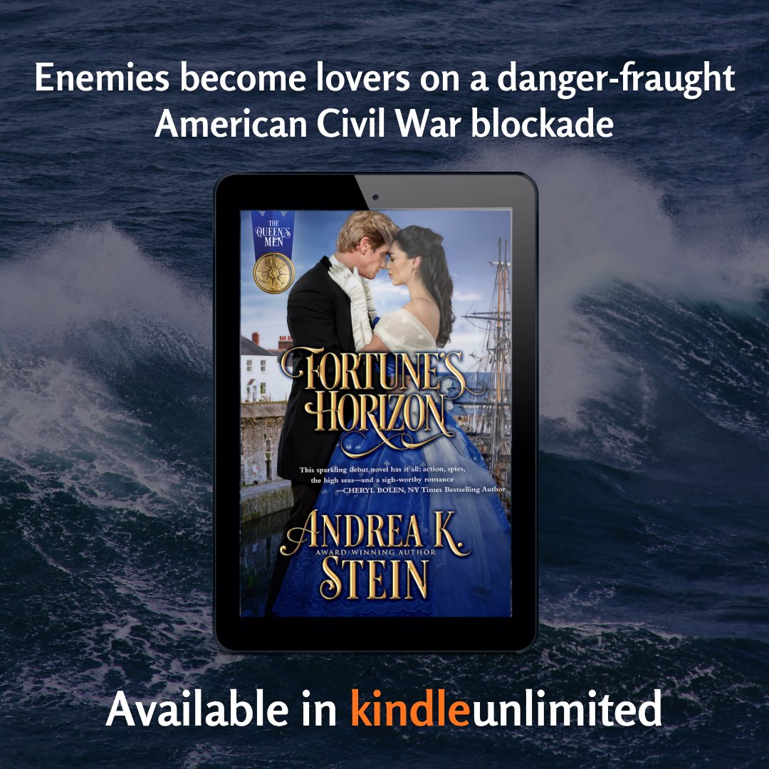 andreakstein's tweet photo. Fortune's Horizon is back with a brand new cover! Available now in Kindle Unlimited! 

Get your copy today!
🌊 https://t.co/6vi2KH11aZ

She risks everything to deliver gold to the Confederacy.

Blockade-runner Captain Jack Roberts refuses to risk his ship, or his heart. https://t.co/9T7mvuMGuA