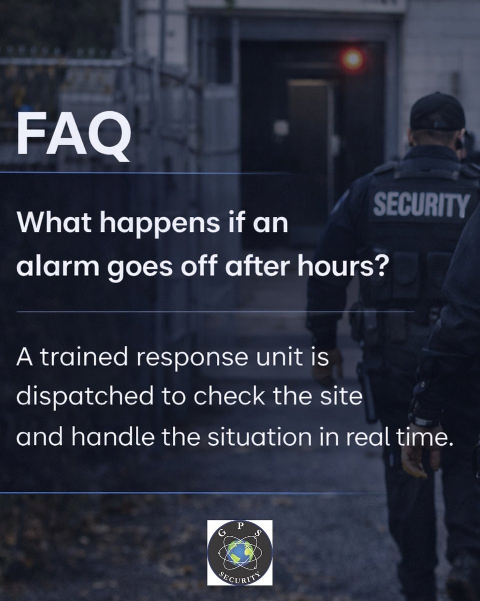 gps_security's tweet photo. Our alarm response services make sure your property is checked, secured, and handled properly when no one else is around.

Request alarm response coverage that actually shows up.

👉 https://t.co/wbsGaFnMCq

#AlarmResponse #AfterHoursSecurity #SecurityServices #GPSSecurity https://t.co/pjyKXs5u6U