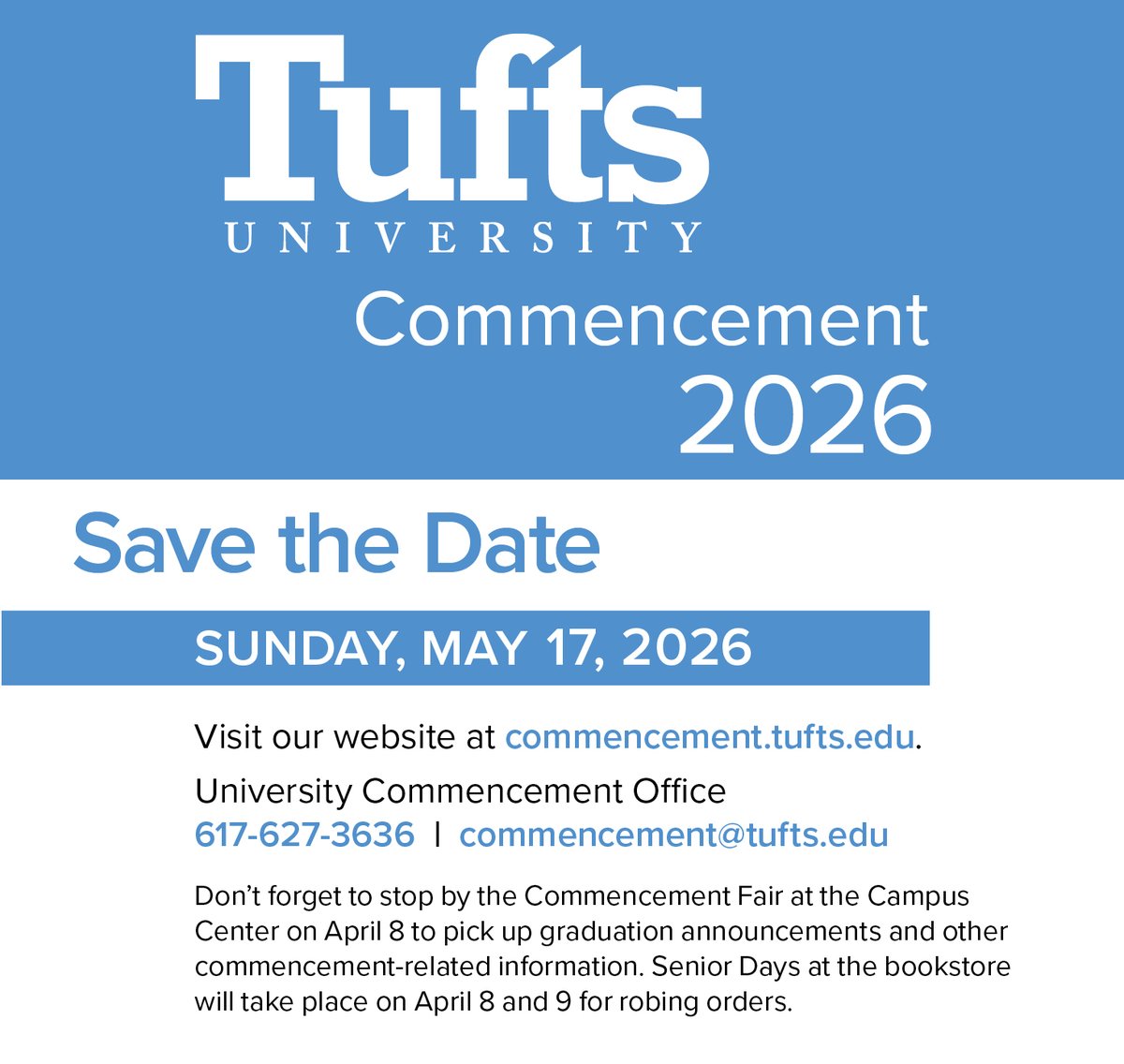 TuftsDaily's tweet photo. AD | 2026 Commencement! https://t.co/itto93ilAE
