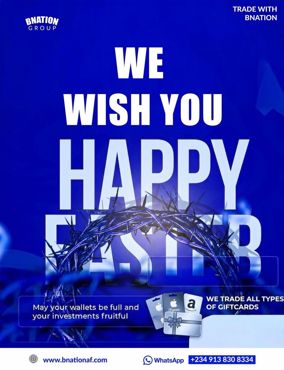 mrbnation_'s tweet image. Happy Easter from BNATION!

Wishing you and your loved ones joy, peace, and beautiful moments this season. Thank you for always choosing us
Enjoy amazing Easter treats when you trade  with us because we are giving high rate. 

#bnationgroup #bitsend #quickexglobal ￼￼