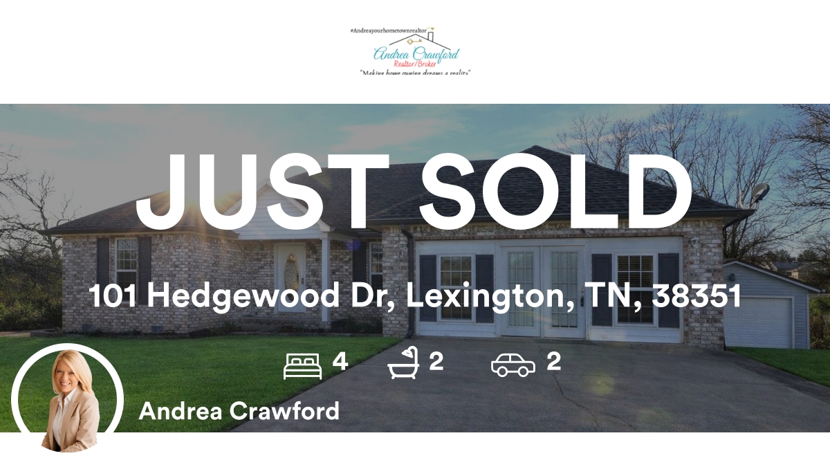 andreagoolsby1's tweet photo. 🛌 4 🛀 2 🚘 2
📍 101 Hedgewood Dr, Lexington, TN, 38351

My latest sale on RateMyAgent.
Realtor 321005
https://t.co/PA8q2Xe1Xr

...
#ratemyagent #realestate #REMAX_Unlimited https://t.co/X4vxRhysFw