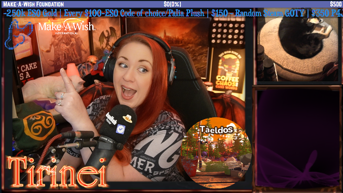 Tirinei's tweet photo. LIVE on #FFXIV !CHARITY for Make-a-Wish 🐉 Super Cousin Time w/ @dexbonus 🎁 GIVEAWAYS! ☕ !coffee 👑 !gift 💰 !donate https://t.co/YrmxneMLWX https://t.co/2kkTXVIfCg