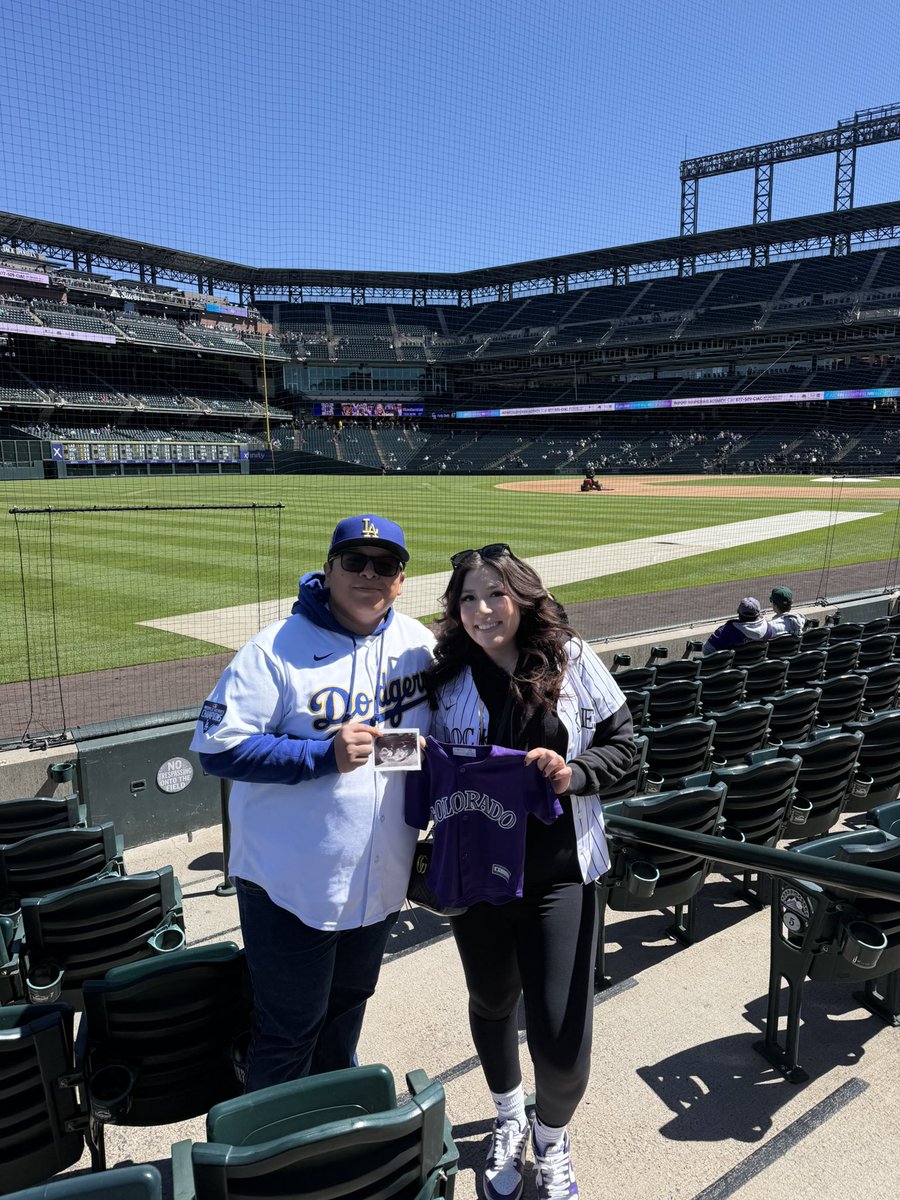 JoceMed8's tweet photo. hey @Rockies got an extra ticket for opening day next year? 

baby vazquez due this fall!! 🤍 https://t.co/5GWNyYBEnp
