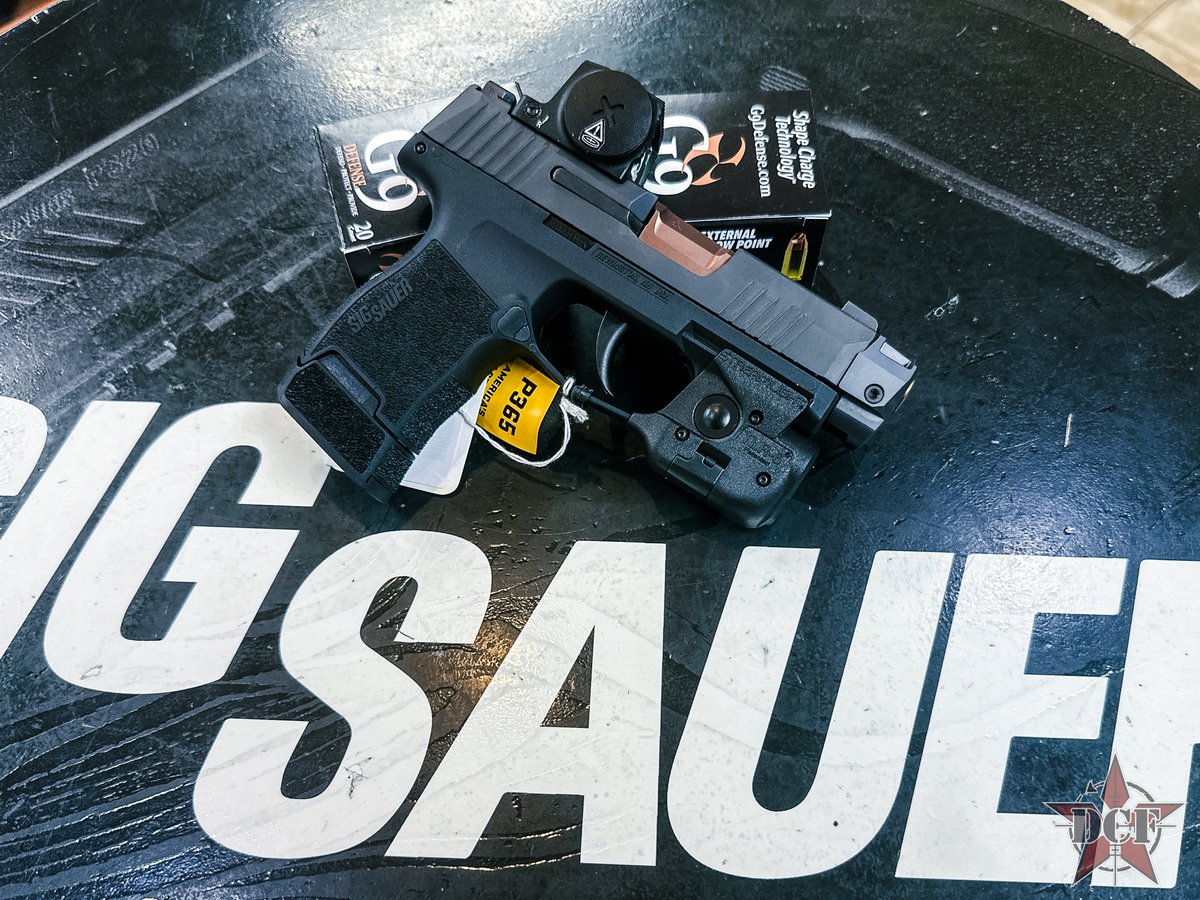DCFGuns's tweet image. Our fully kitted out P365.

P365 Tac Pac with Radiant Ramjet and barrel, Streamlight TLR-6, Vortex Defender CCW, and a box of G9 EHP 9mm.

If you pick this up during April or May, Sig Sauer is including a Vaultek Lifepod safe.

Check it out at DCF Castle Rock!

#DCF