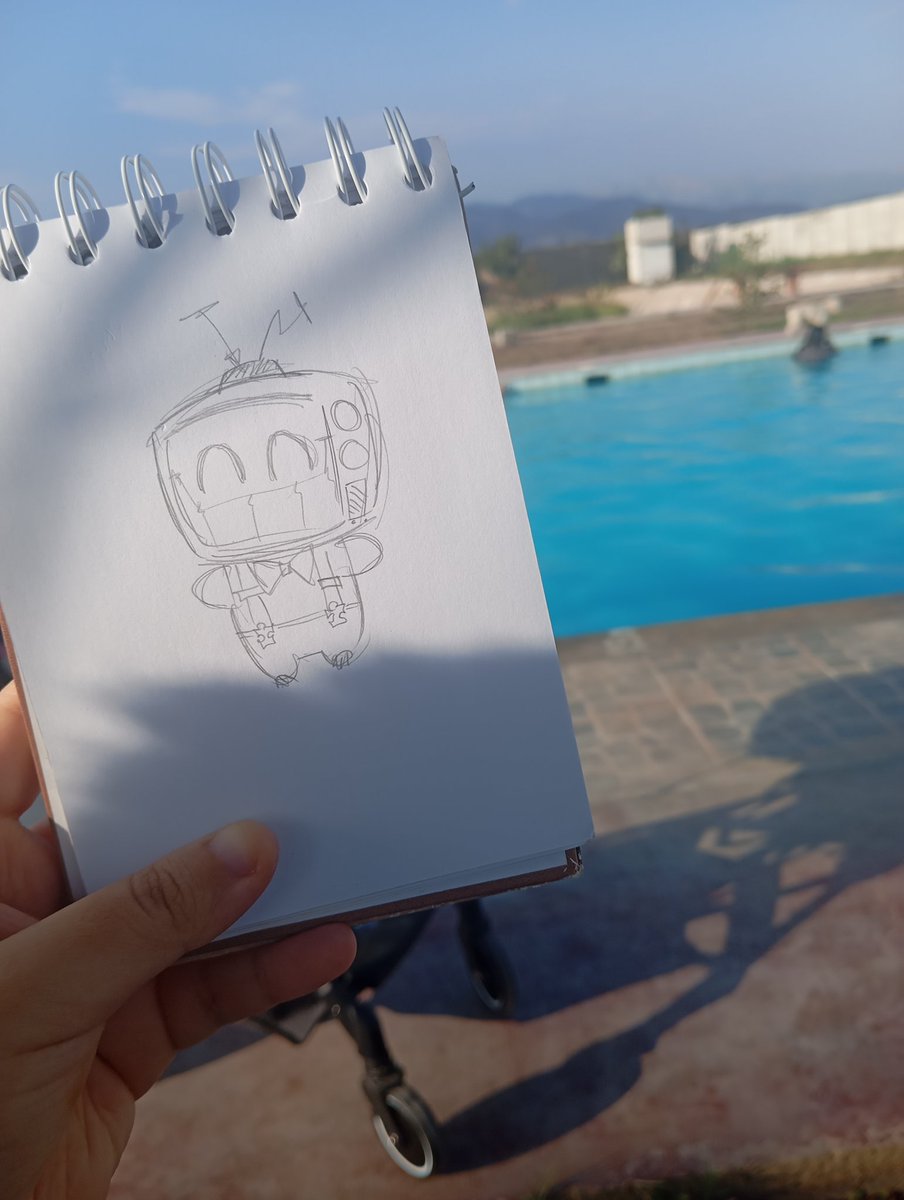 Mini Mr Puzzles aventures.

Sadly i couldnt bring Puzzles with me here, but , a doodle of him also counts right?