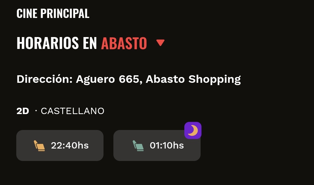Queres ir a ver una película y los horarios son esto
Como voy a ir a la UNA DE LA MAÑANA???? 
Y encima en CASTELLANO
  
Qepd el Cine en este país oficialmente lo terminaron de matar