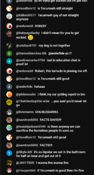 lividwx's tweet photo. bro wtf is the news9 youtube chat https://t.co/PBwnhYqU0i