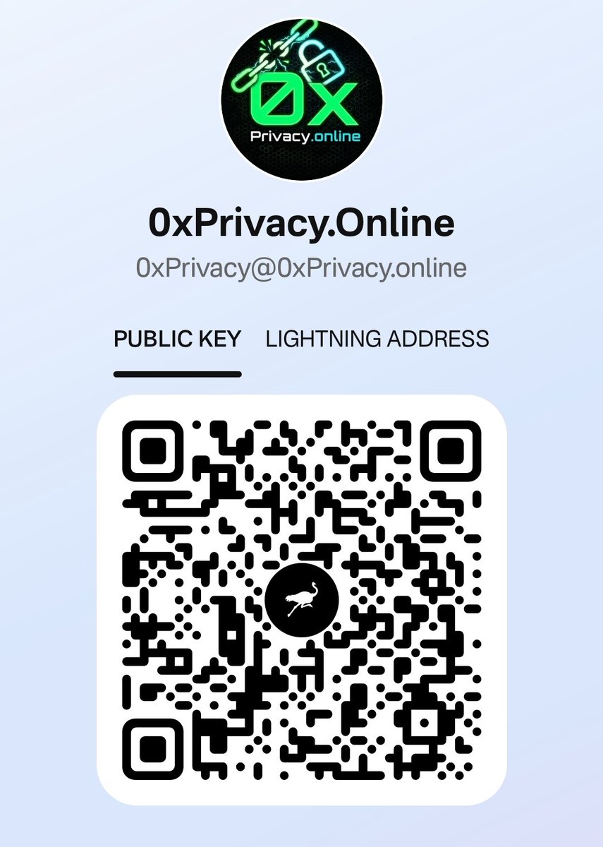 0xPrivacyOnline's tweet photo. Follow our account on nostr
Pub key: npub1xlldje77ptnnkhtzaspecvmch6wjmlf8u85xfrg8auutquuxl23s5c9up3
#Nostr #Freedom #0xPrivacy https://t.co/NwdVRHUgJh