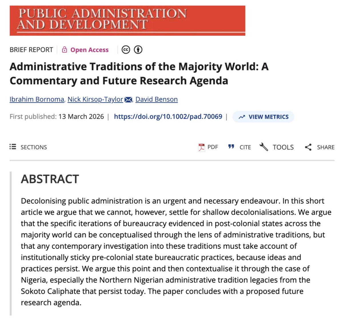 Public Admìnistration and Development tweet media