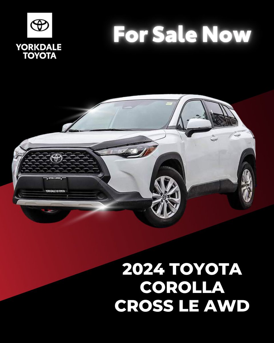 YorkdaleToyota's tweet image. All-wheel drive. Modern tech. Everyday comfort.
✔ AWD capability
✔ Backup camera
✔ Push button start
✔ Smartphone connectivity
Check out the 2024 Toyota Corolla Cross LE AWD today.
🔗 yorkdaletoyota.com/used/2024-Toyo…
#torontocars #carshopping
