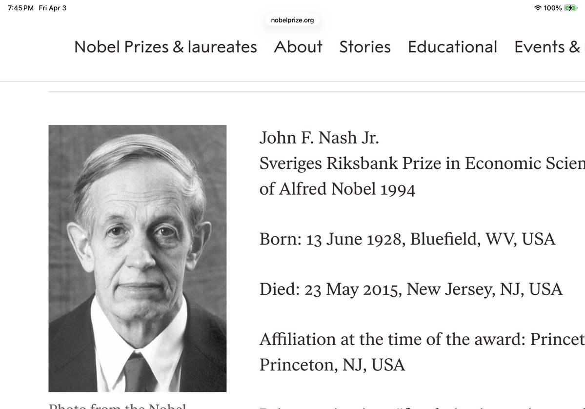 3PennyMovies's tweet image. “You don't have to be a #mathematician to have a feel for numbers.” John Forbes Nash, Jr.
nobelprize.org/prizes/economi…  en.wikiquote.org/wiki/John_Forb….