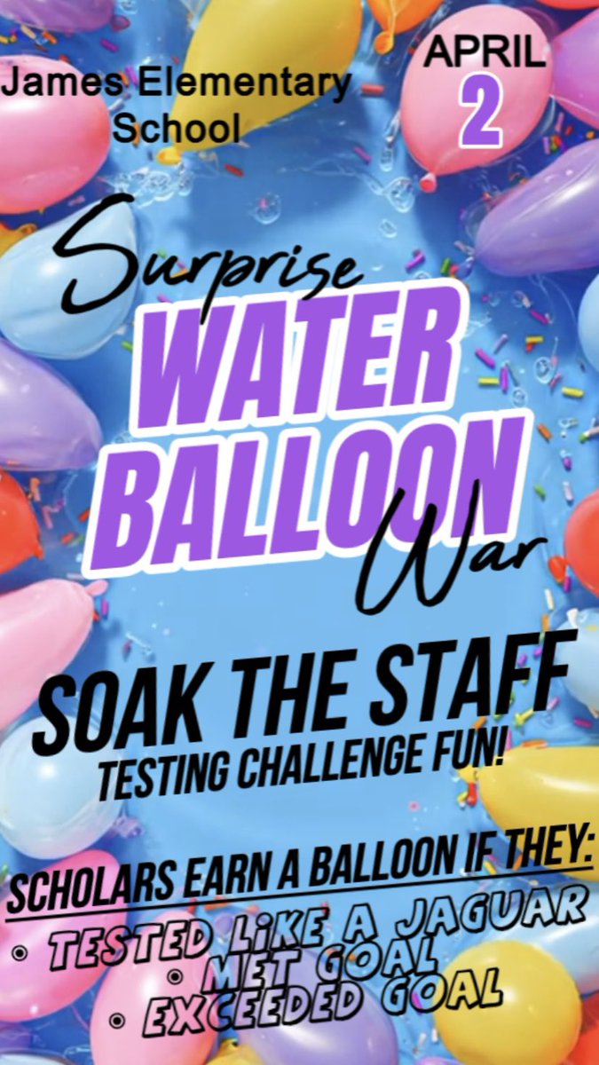 🔥ATTENDANCE MATTERS
🔥TESTING LIKE A JAGUAR MATTERS
🔥MEETING/EXCEEDING GOALS MATTERS

IT ALL MATTERS because you get to throw water balloons to SOAK THE STAFF🔥🔥 <a href="/HillsboroughSch/">Hillsborough Schools</a> <a href="/PrincipalLivi/">Angela Livingston</a> <a href="/HCPSTNRegion2/">HCPS TN Region 2</a>