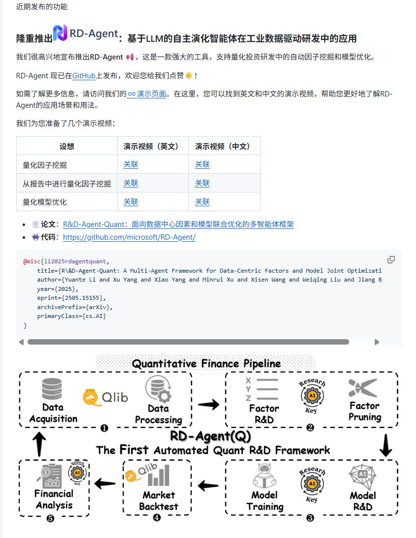 微软亲自下场做的量化投资平台，华尔街的量化团队都在用！

Qlib，从因子挖掘到模型训练到回测到实盘部署，整条量化研究链路全覆盖。

不是玩具级Demo，是微软研究院出品的生产级框架。

核心能力👇

🧠 内置一堆SOTA模型 — LightGBM、Transformer、TabNet、HIST、IGMTF、KRNN，开箱即用

📈
