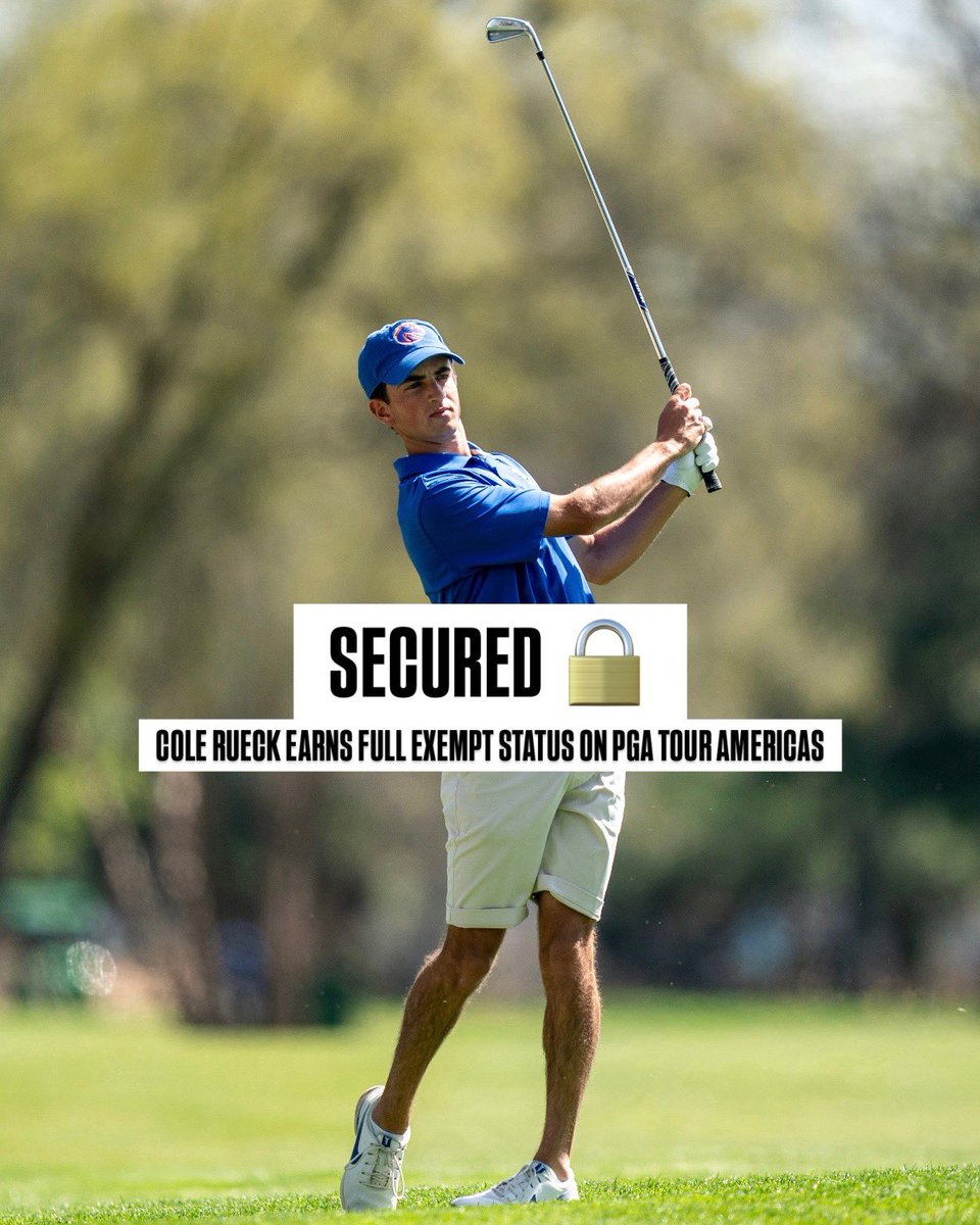BroncoSportsMGF's tweet photo. 🚨 Congrats to our guy who shot a 275 (-13) and placed second in the 2026 @PGATOUR Americas Qualifying School! 

His performance earns him 𝙁𝙐𝙇𝙇 𝙀𝙓𝙀𝙈𝙋𝙏𝙄𝙊𝙉 for the upcoming season.

📰: https://t.co/7Zz4nVZL5y

#WhatsNext | #BleedBlue https://t.co/7SPdQW2Njz