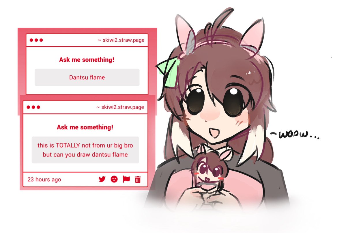 big dantsu and little dantsu (ෆ˙ᵕ˙ෆ) she looks a little stupid here