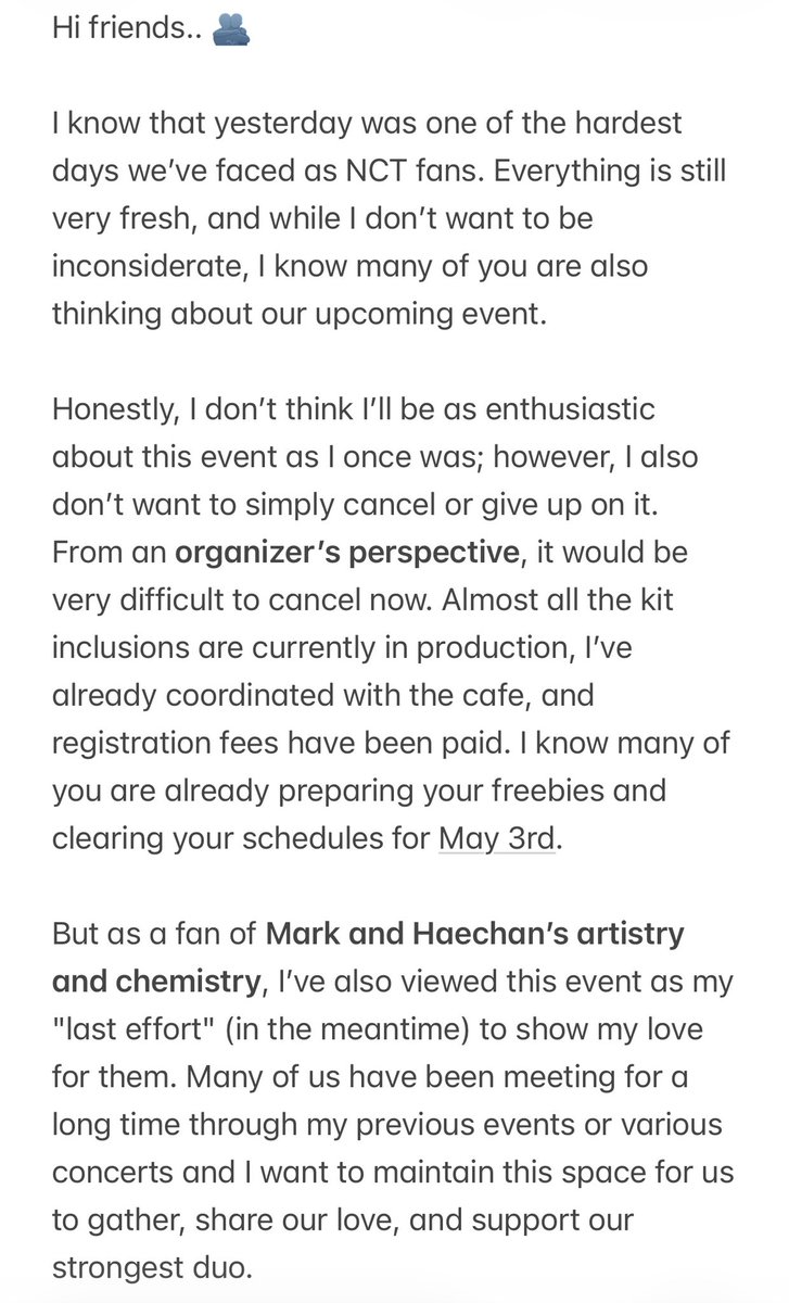 sweetcreatureMH's tweet photo. re: upcoming CSE on May 3

please take a moment to read the attached message regarding the event. I appreciate your patience and understanding 🫂

Refund/Shipping Form: https://t.co/jGD0FfxyK4

update for additional slots will be posted on sunday. 

thank you for being here 🫳🏻 https://t.co/56NP3zxnyD