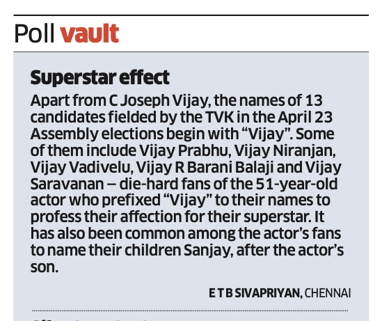 sivaetb's tweet photo. Vijay, Vijay, and Vijay -- the Superstar effect
#PollVault #TamilNaduPolls #AssemblyElection https://t.co/ExgRWJRbNr