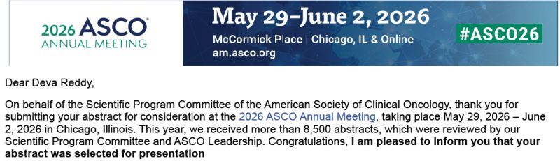 devareddy's tweet photo. @vkhosla We’re excited to share that our work on an artificial intelligence–driven oncology decision support system agents has been accepted for presentation at the ASCO Annual Meeting 2026 in Chicago, USA (May 29 – June 2).
Selected from over 8,500 submissions. https://t.co/YE5K0mUEza