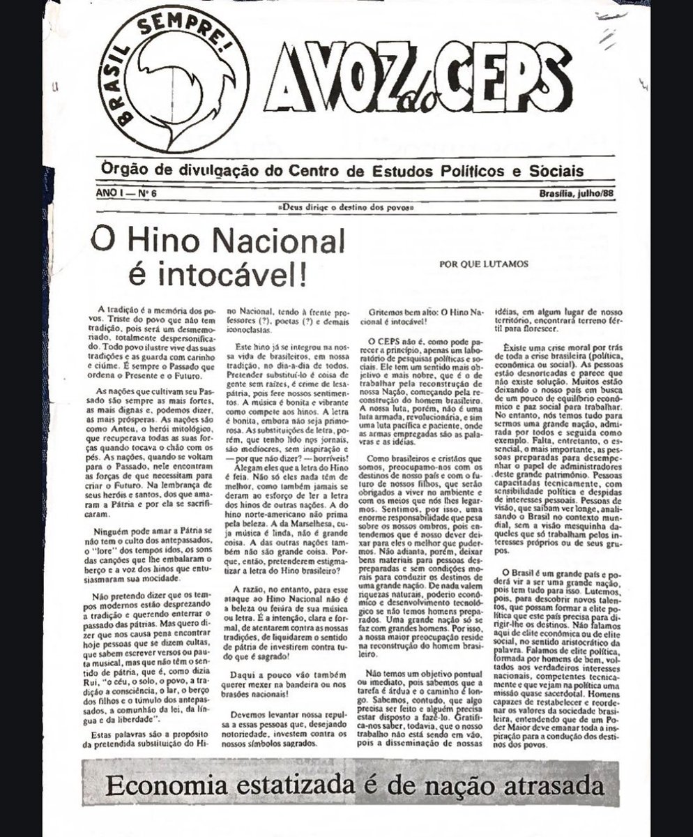 integralismodf's tweet photo. Disponibilizamos uma edição do jornal integralista "A Voz do Ceps", que circulou em Brasília nos anos 80.

O chamado "Grupo de Brasília" era formado pelos conhecidos Guido Mondin, Oswaldo Zanello, Emanuel Lima, Abel Rafael, entre outros.

https://t.co/8pbBDHVtgU https://t.co/mknd8EkEwt