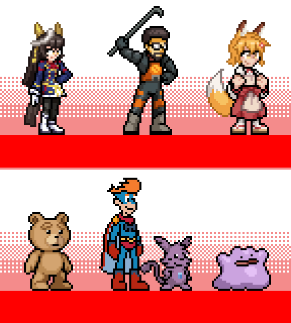 dimpsy_boots's tweet photo. Some fellas I wasn't feeling like getting backgrounds made for right now. Perhaps later on though!

#pixelart #dimpsuu_art https://t.co/3FPGgUk1Xn