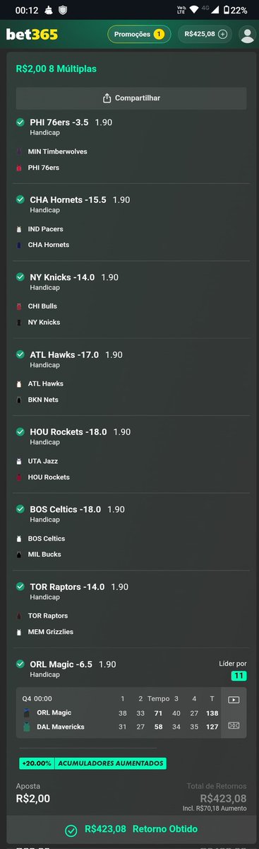 Acertei uma odd 211 😱