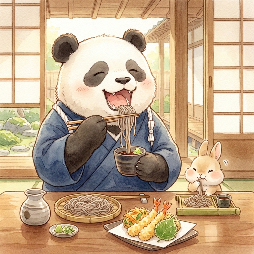Panda_Studio_Ai's tweet image. 『香り立つ一口🌿』

#パンダ #panda #AIart #天ざる蕎麦 #パンダのお昼ご飯