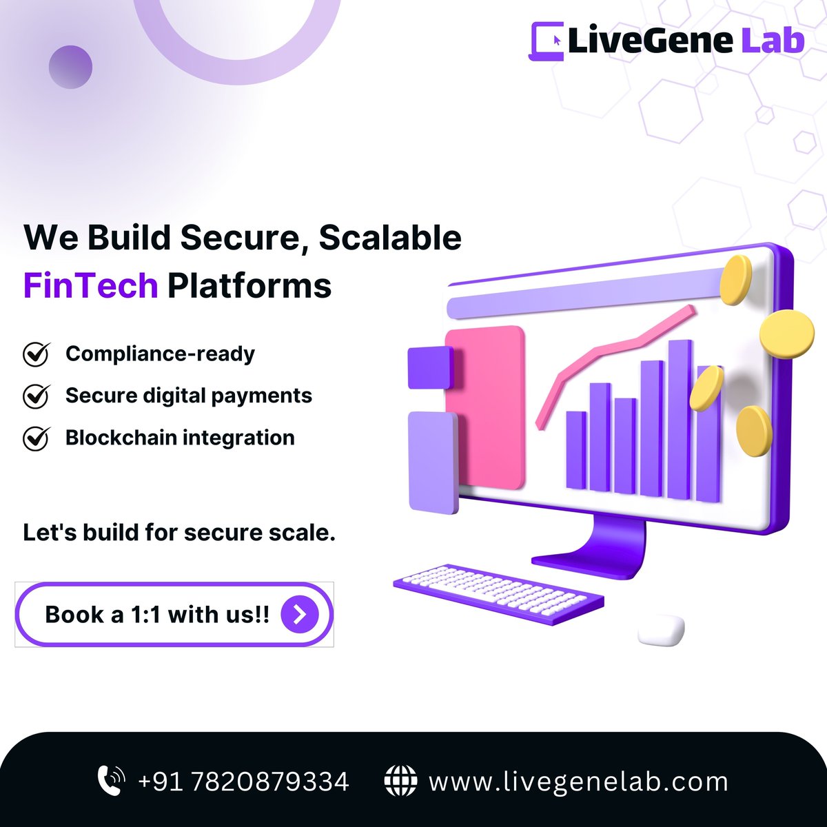 LivegeneLab's tweet image. We design FinTech solutions with security and compliance at the core, not as an afterthought. From digital payments to blockchain-backed systems, we build platforms that scale. 

Book a 1:1 strategy call today. 

#FinTech #DigitalFinance #SecureSystems #EnterpriseTech