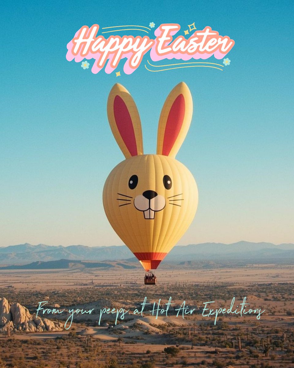 BalloonsAZ's tweet photo. Somebunny different is in the air today 🐰

We’re celebrating Easter from up, up + away taking in sunrise views + spotting eggs from above (does that counts as cheating?)😉

We're closing early at 11:30am MST today + will be back tomorrow! ⏰

https://t.co/wQLyKetdxp🎈 https://t.co/qXInW8EOWk