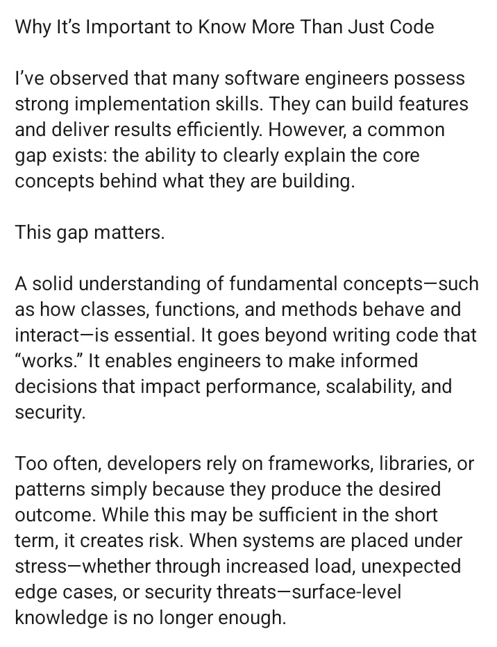 Adroit212's tweet photo. Why It's Important to Know More Than Just Code

Many software developers have this problem. Read and thank me later.

#IT #coding #software https://t.co/y92N08EkzV