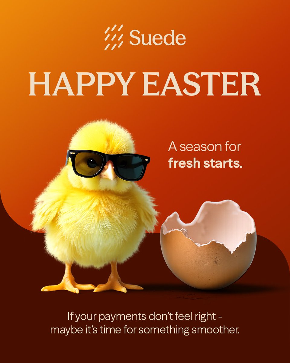 Fresh start this season 🌿 

If your payments feel more complex than they should, it might be time to simplify. 

Happy Easter from Suede 🐣

#HappyEaster #Easter2026 #StartFresh