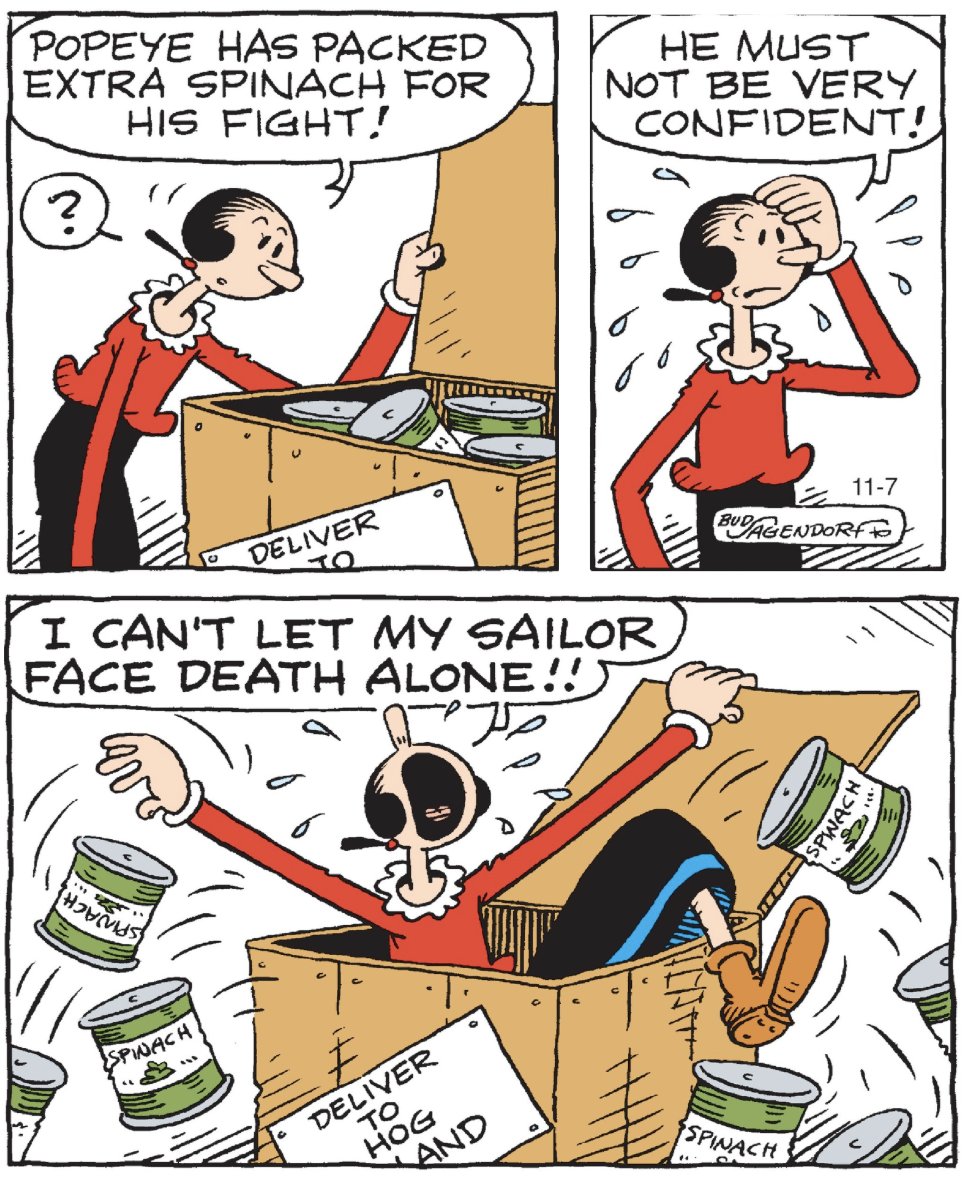 When Popeye doubts himself, I know exactly what he packs! 🥬 

#PopeyeandOlive #PackingSpinach