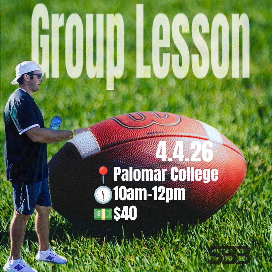 D_ferriswheel46's tweet image. 🚨 Group Lesson 🚨 

Let’s have a day! Compete, drills, target 🎯, film 🎥 

4/4/26
10 AM - 12 PM
📍 Palomar College - Grass field 
💰 $40

DM for exact location if you need it!