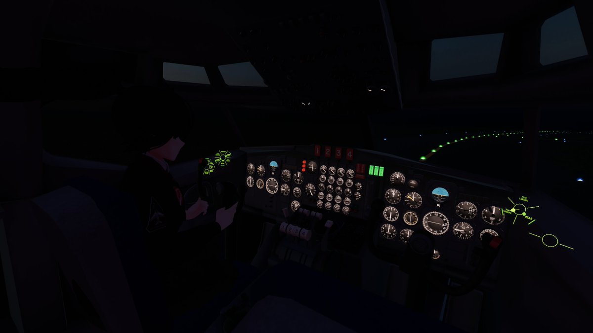 SkywardFM's tweet image. We tried the recently released 'Spring 707' by Akagu Heavy Industries for VRChat. We flew this rather detailed aircraft based on the Boeing 707 in the nighttime version of this organization's test world. #flightsim #VRChat #VRCAviation 
1/2