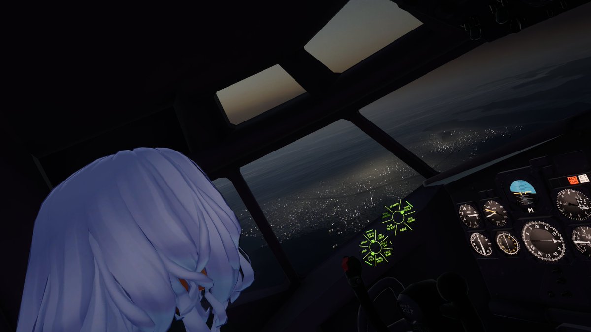 SkywardFM's tweet image. We tried the recently released 'Spring 707' by Akagu Heavy Industries for VRChat. We flew this rather detailed aircraft based on the Boeing 707 in the nighttime version of this organization's test world. #flightsim #VRChat #VRCAviation 
1/2