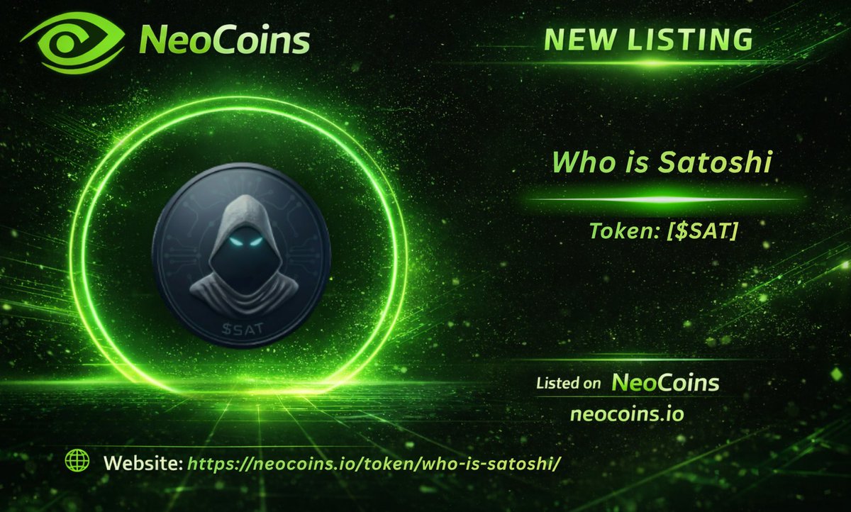 NeoCoins_'s tweet photo. 🚀 New Listing on NeoCoins

🪙 [@WhoisSatsol] is now live on NeoCoins

💰 Token: $SAT

Explore the project 👇

[https://t.co/s7vn8qug0N]

Discover emerging crypto projects on NeoCoins
 https://t.co/ZhFQVtPJKV

#Crypto #Altcoins #Presale #Airdrop #NeoCoins #NeoLea https://t.co/LFk2CtIBwh